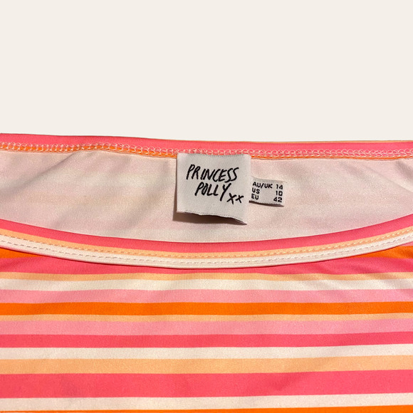 Princess Polly Pink and Orange Striped Tank Top - Picture 3 of 3